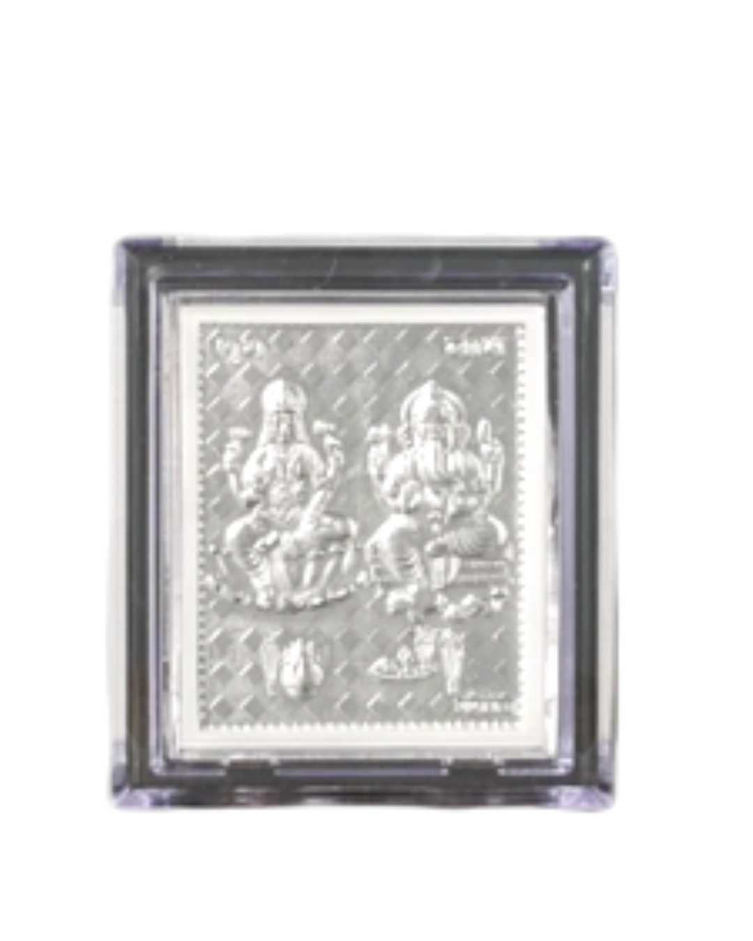 Silver plated small lakshmi Ganesh photframe stand