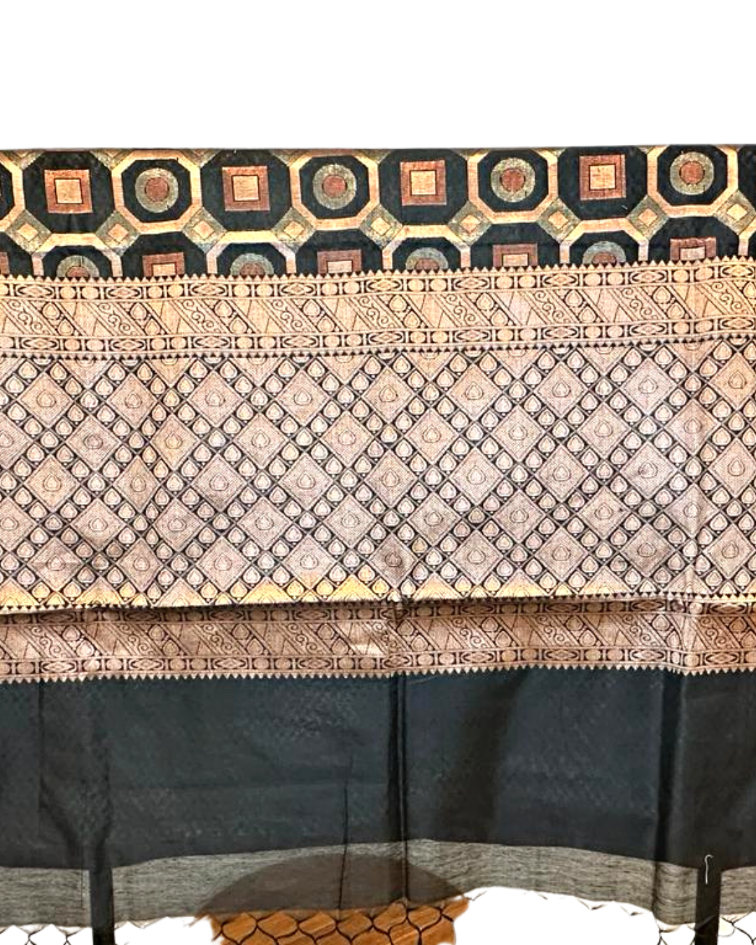 Black kota cotton saree with rich zari work