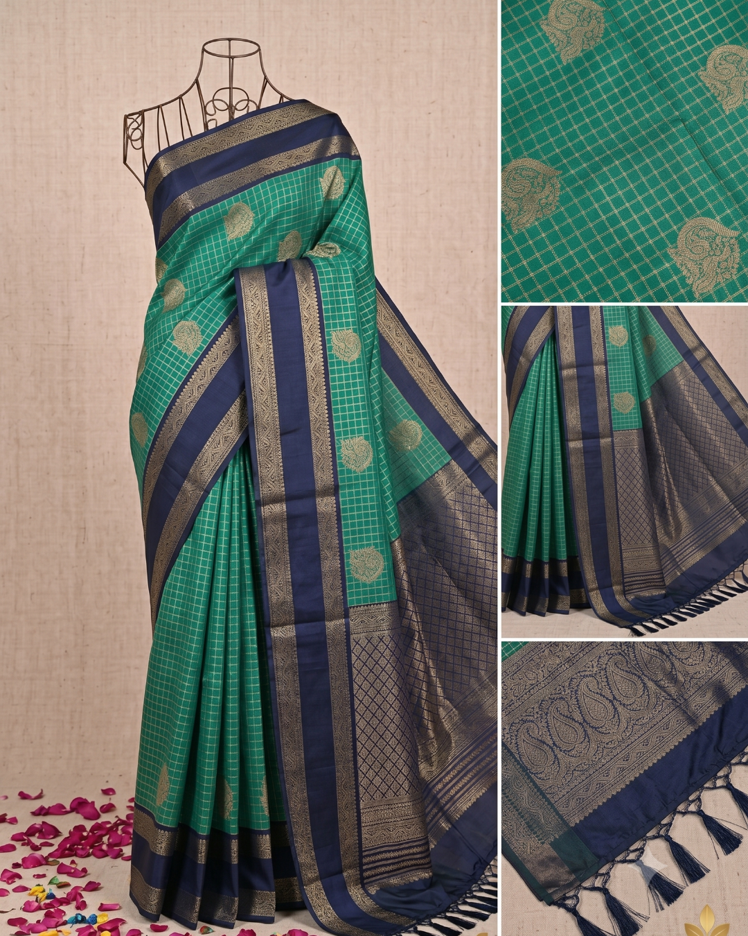 Art silk saree - green