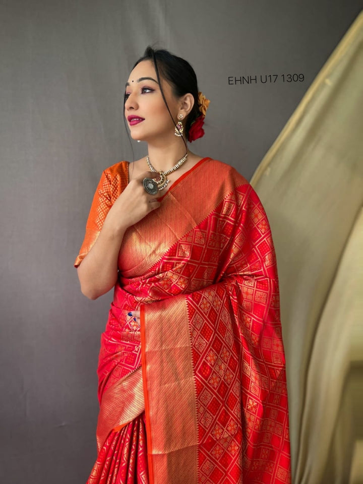 Red Patola saree