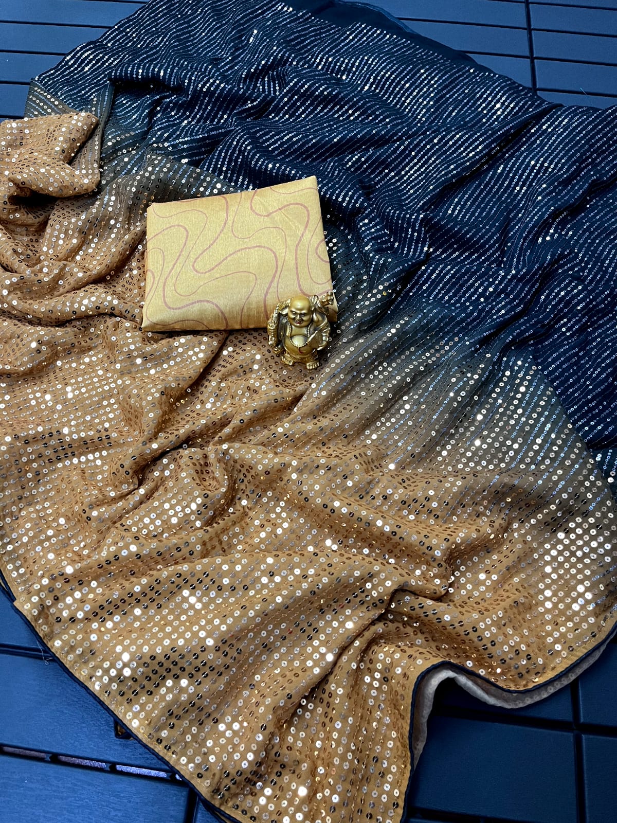 Bollywood BlockBuster Sequins Design georgette saree