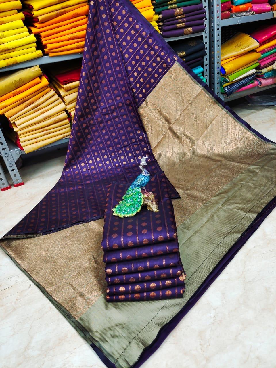 1000 butta Purple Aarani soft silk saree