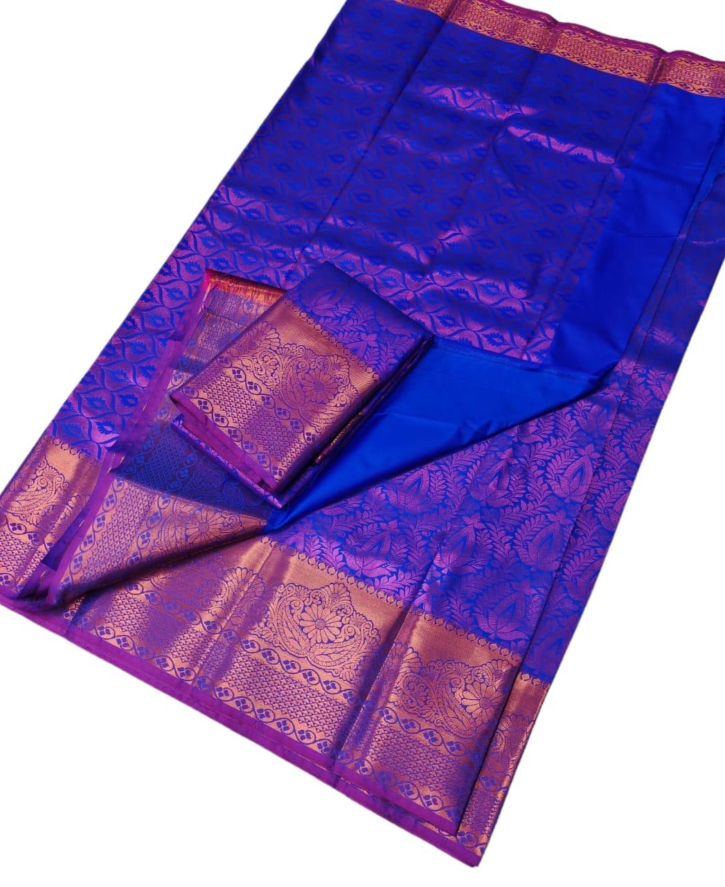 Bright Purple Kubera Elite Bridal Rapier Fancy Silk Saree