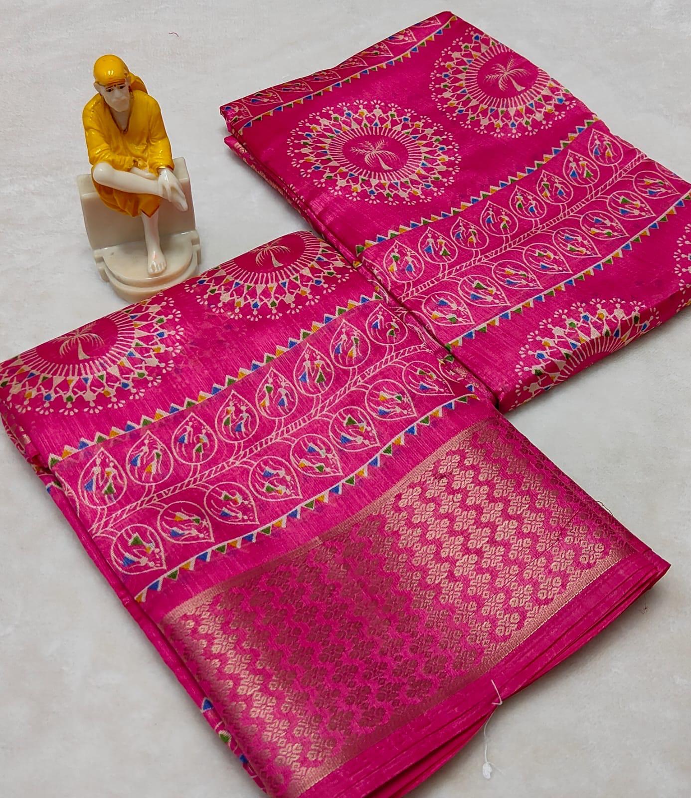 Dola Cotton SIlk Saree - Pink
