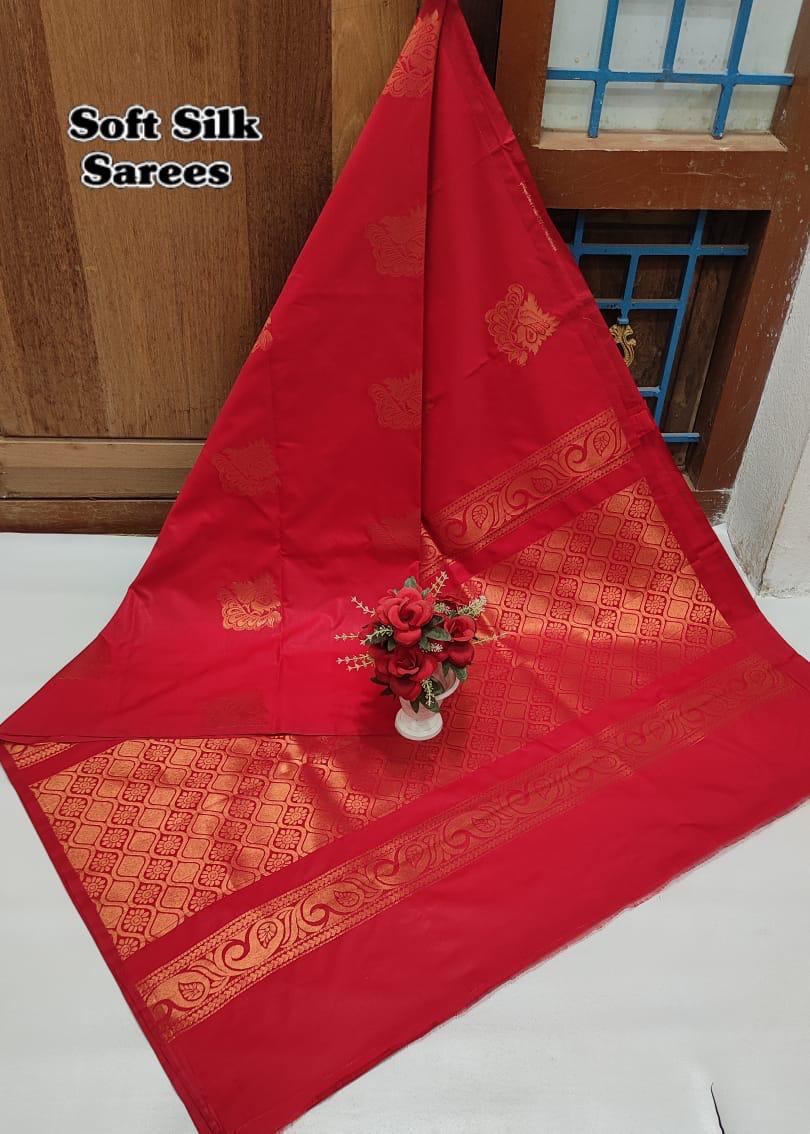 Aarani soft silk saree - red