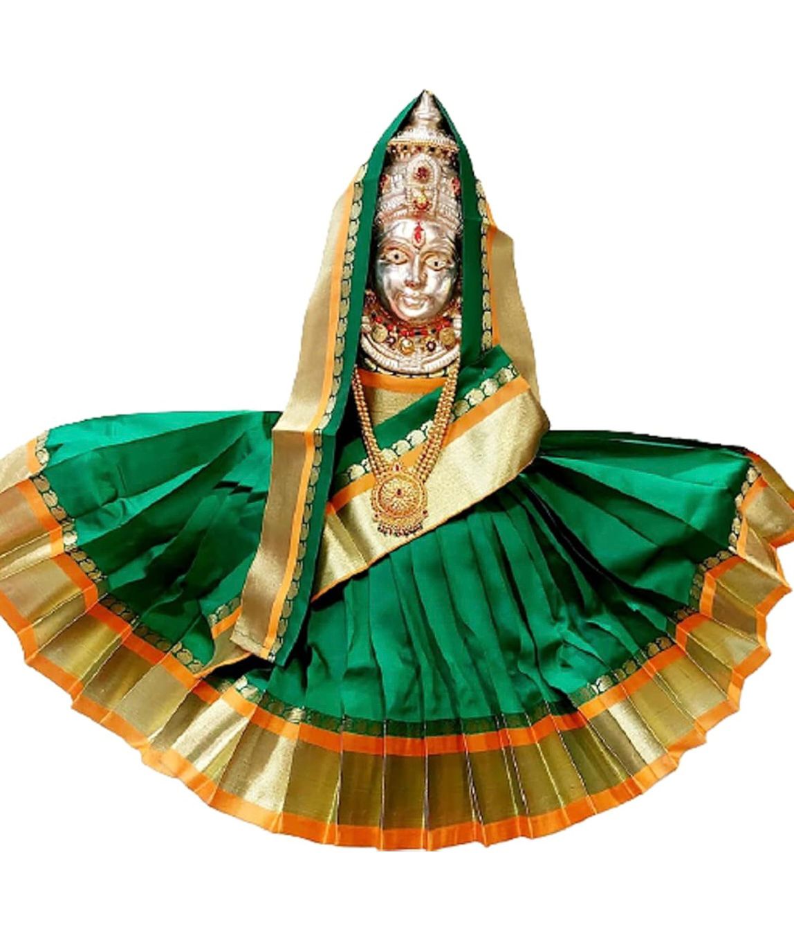 Goddess Varalakshmi silk vastram - green