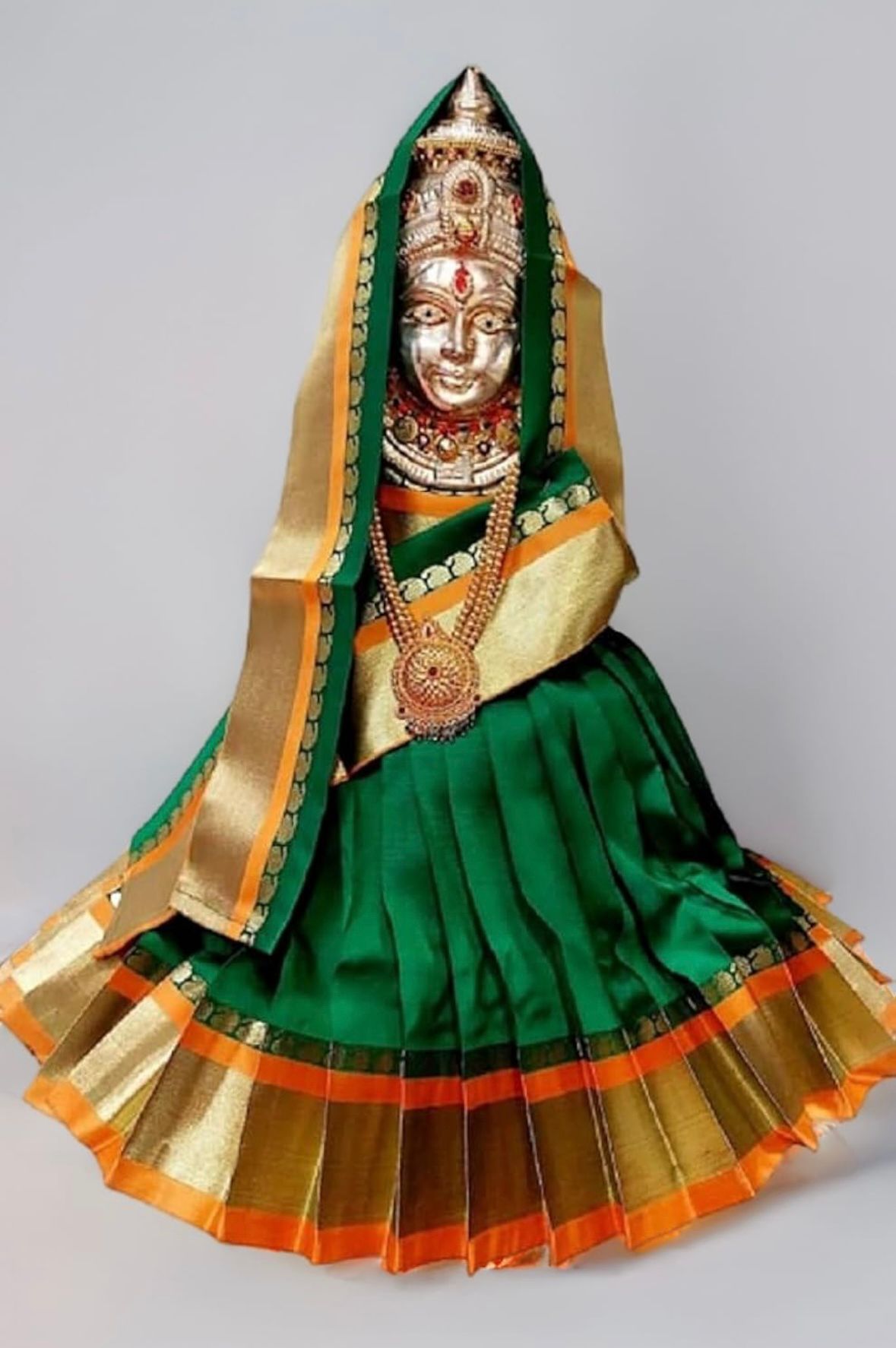 Goddess Varalakshmi silk vastram - green