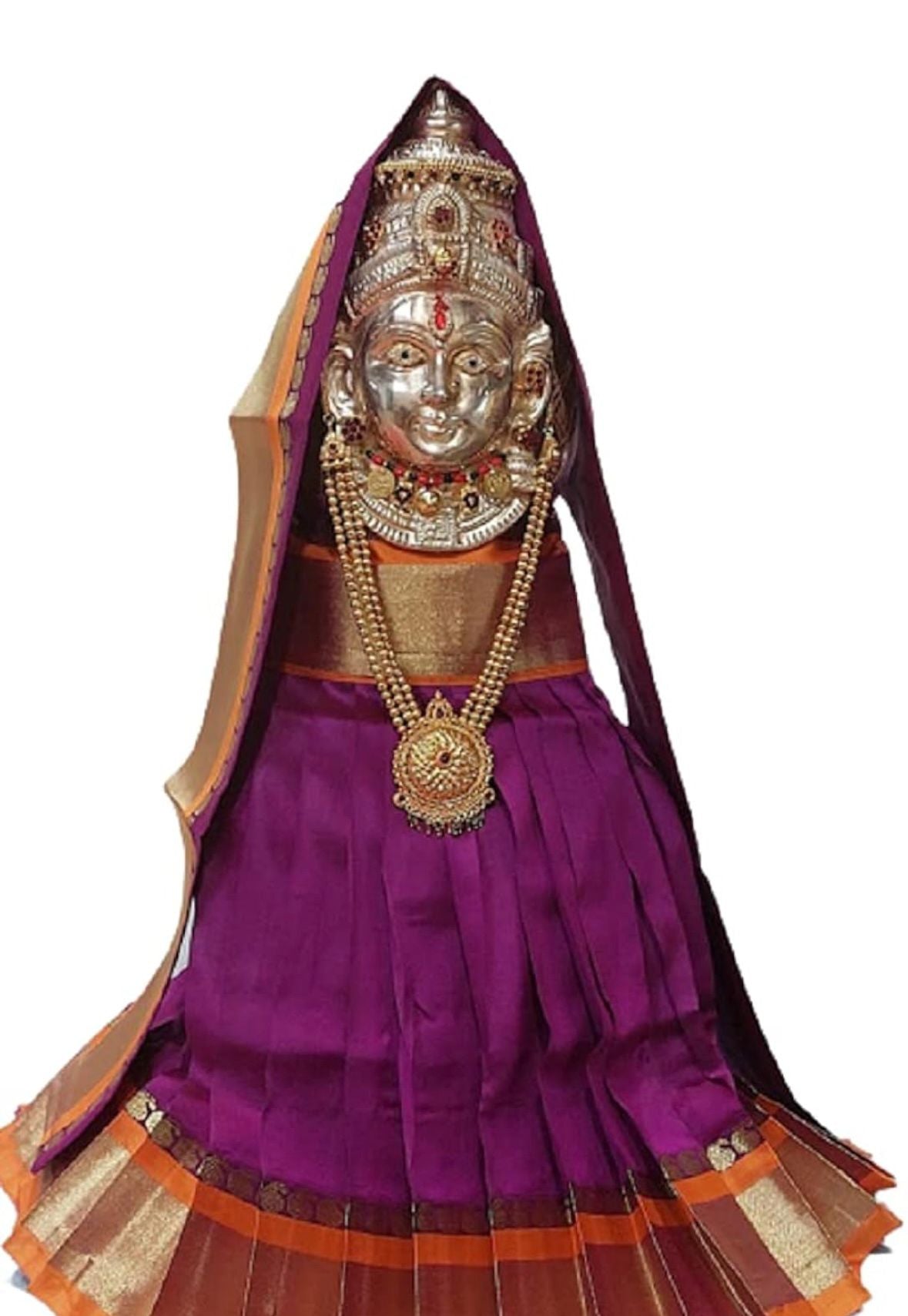 Goddess Varalakshmi silk vastram - purple