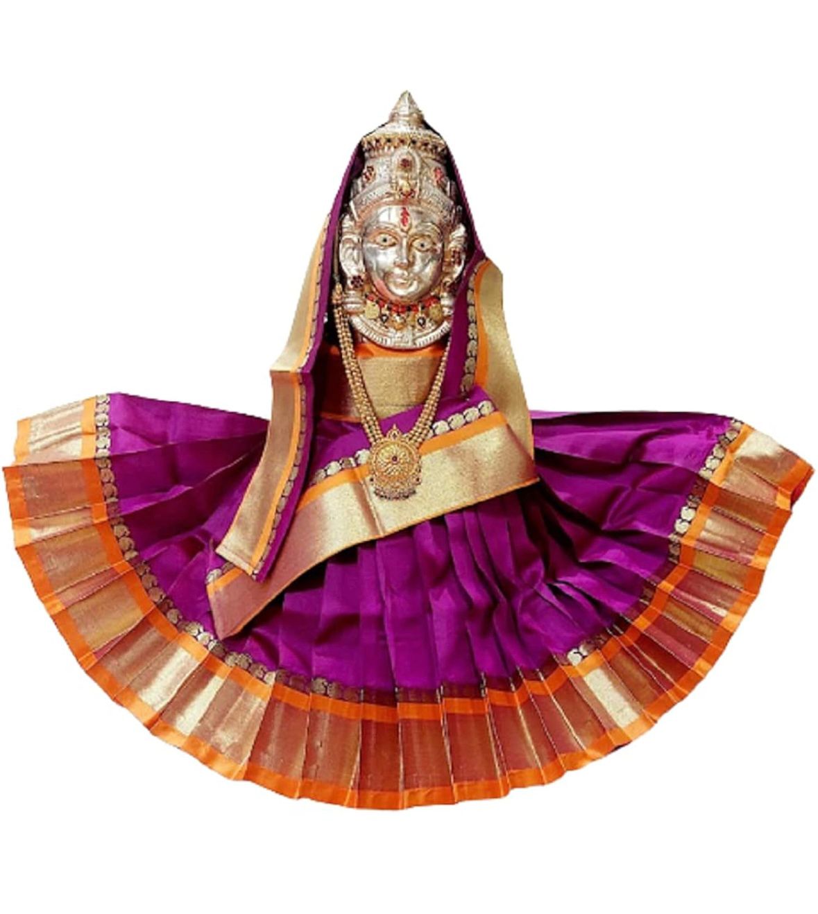 Goddess Varalakshmi silk vastram - purple