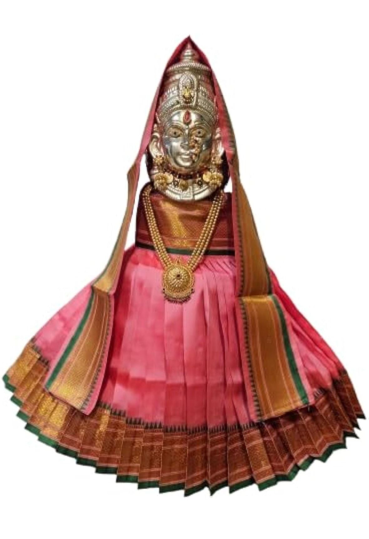 Goddess Varalakshmi silk vastram - pink
