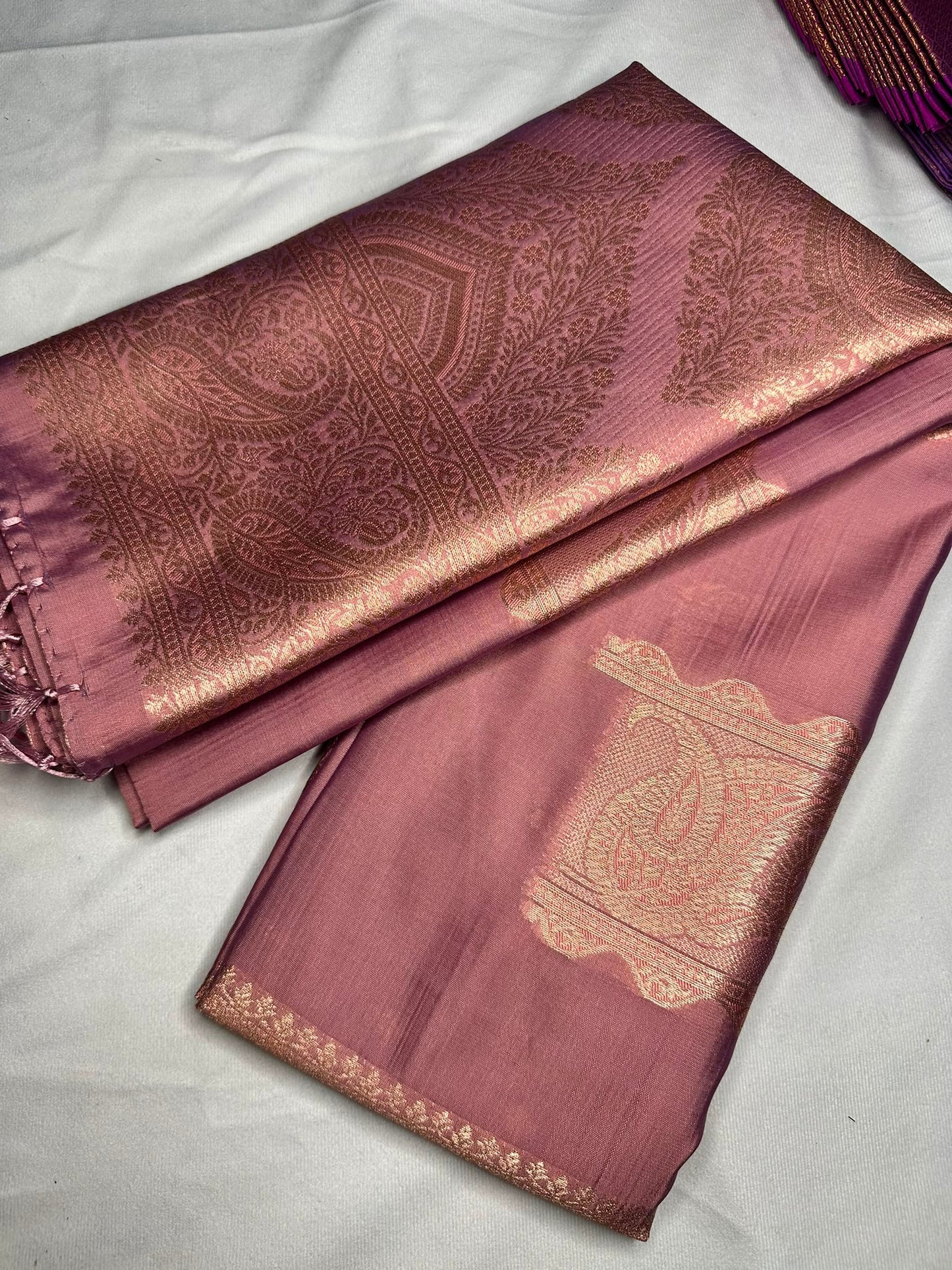 Butter silk saree - purple