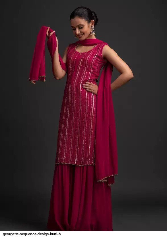 GEORGETTE SEQUENCE DESIGN KURTI