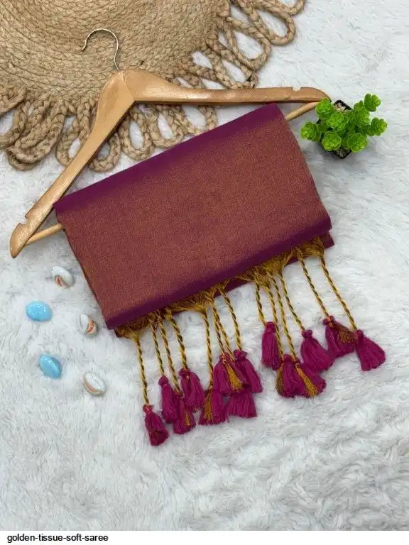 Golden Tissue Soft Saree