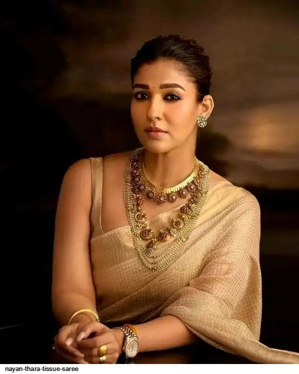Nayantara tissue silk saree