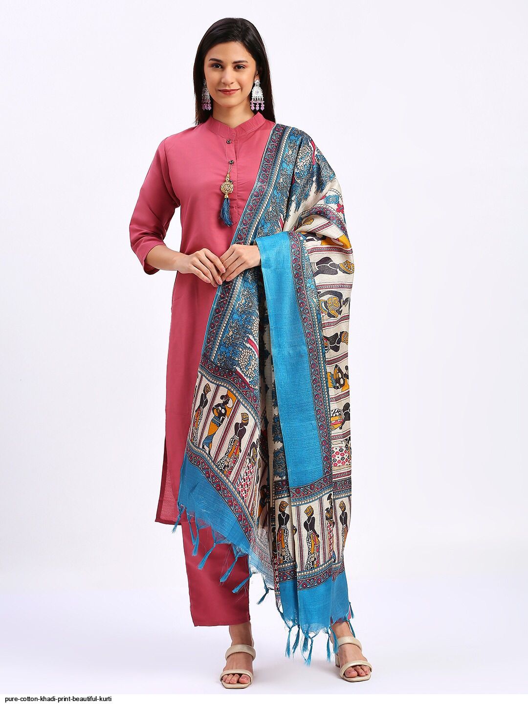Pure Cotton Khadi Print Beautiful Kurti