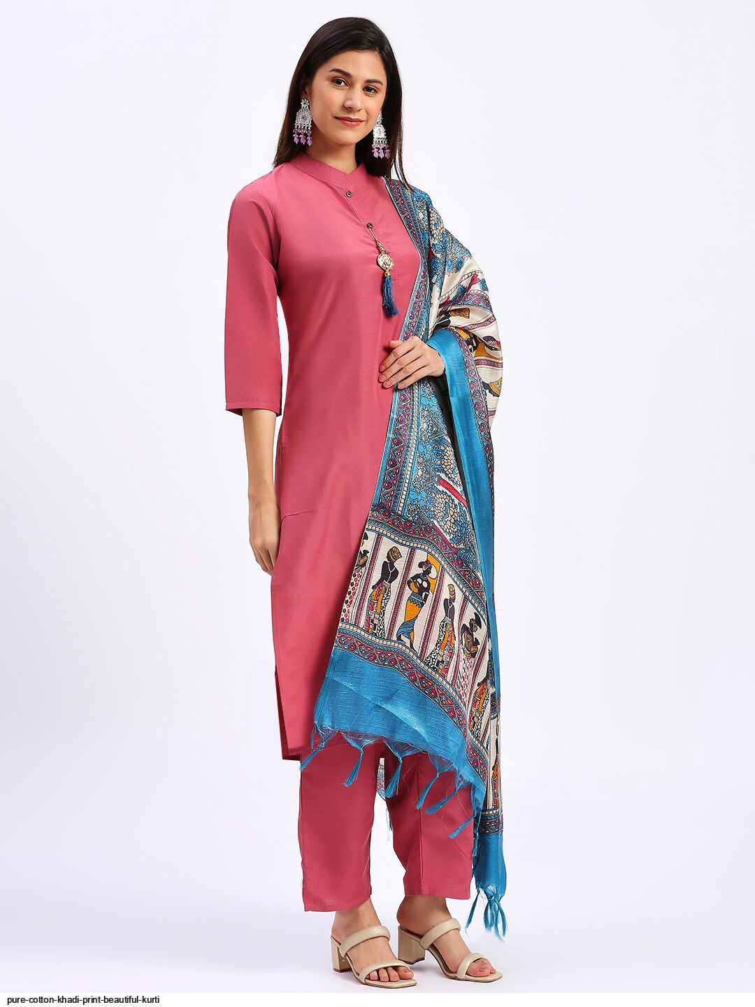 Pure Cotton Khadi Print Beautiful Kurti