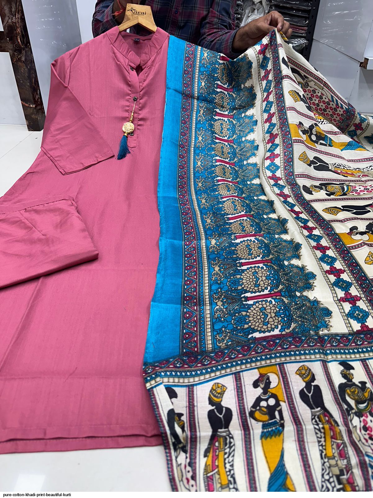 Pure Cotton Khadi Print Beautiful Kurti