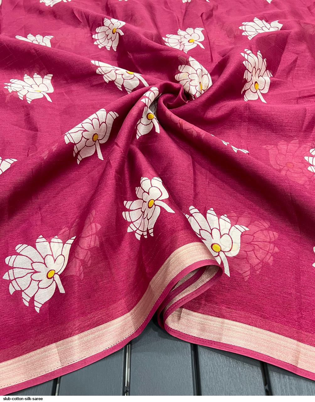 Pink Cotton Silk Saree