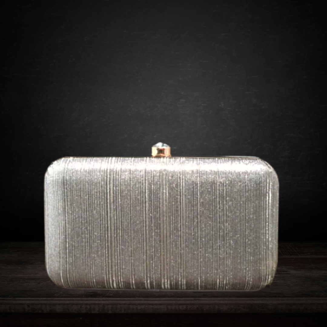 Shimmer Box Classic Clutch with Clasp Lock