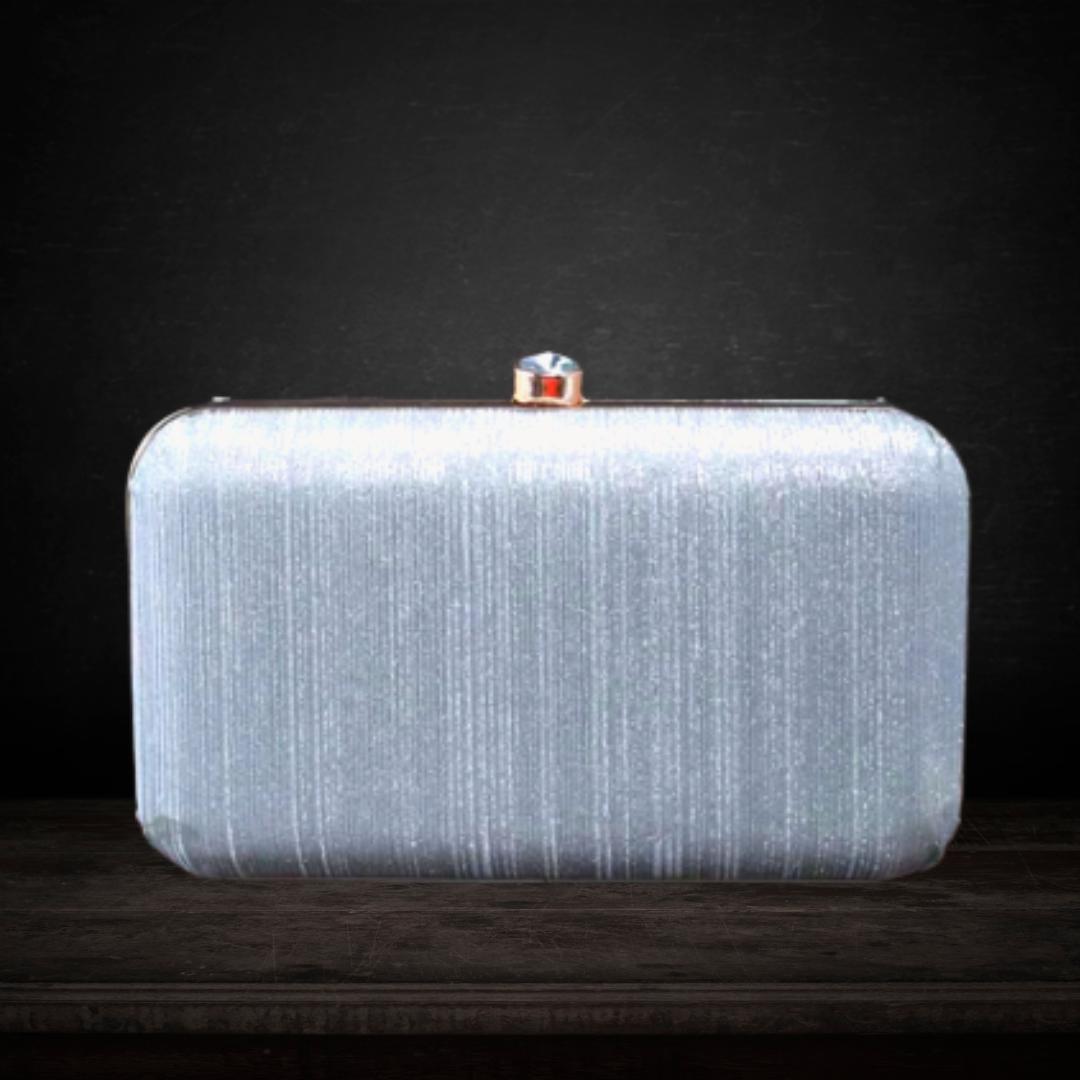 Shimmer Box Classic Clutch with Clasp Lock