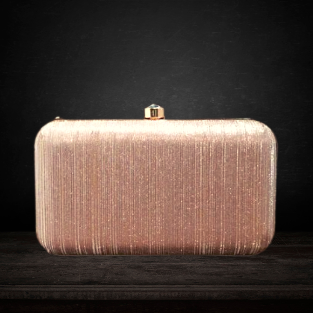 Shimmer Box Classic Clutch with Clasp Lock