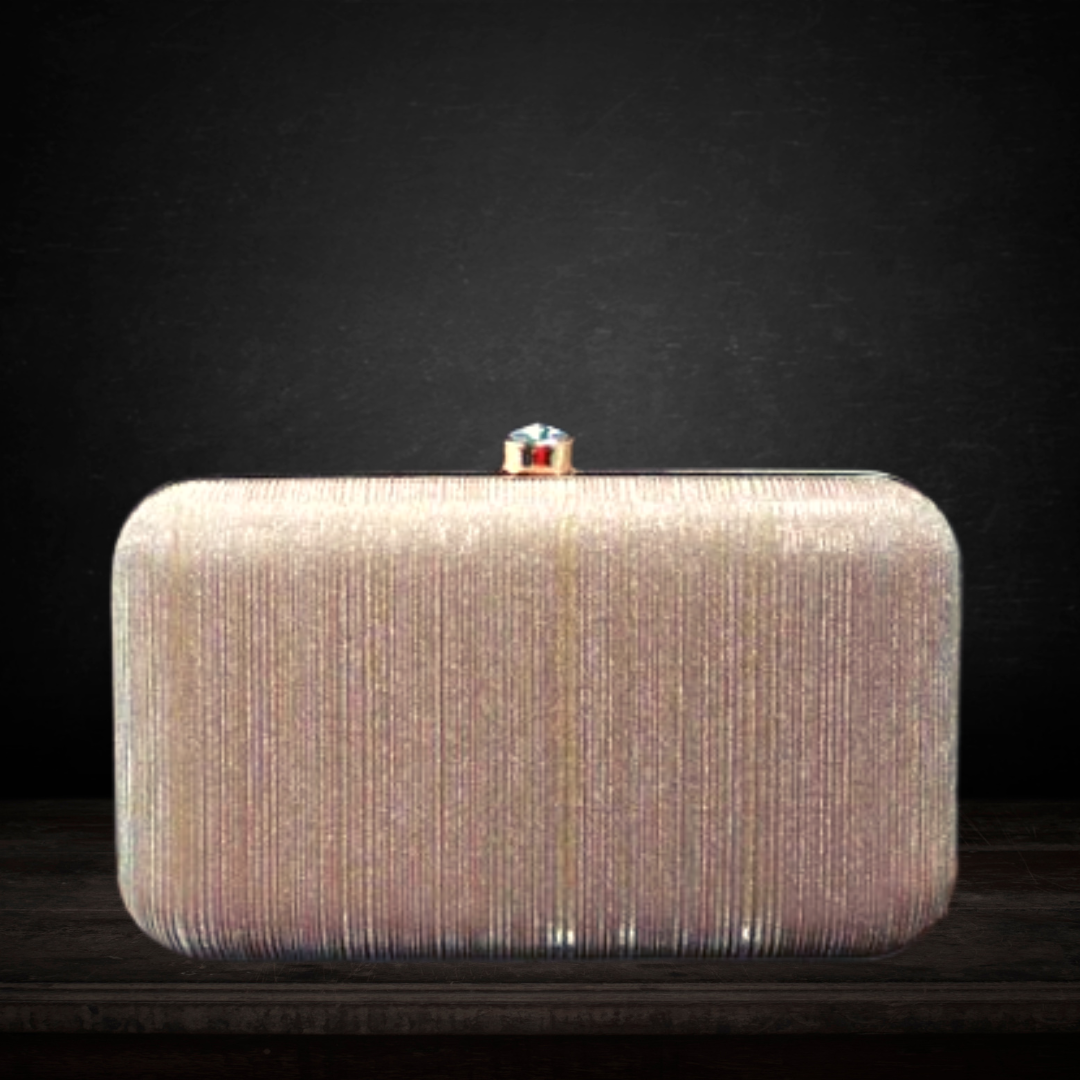 Shimmer Box Classic Clutch with Clasp Lock