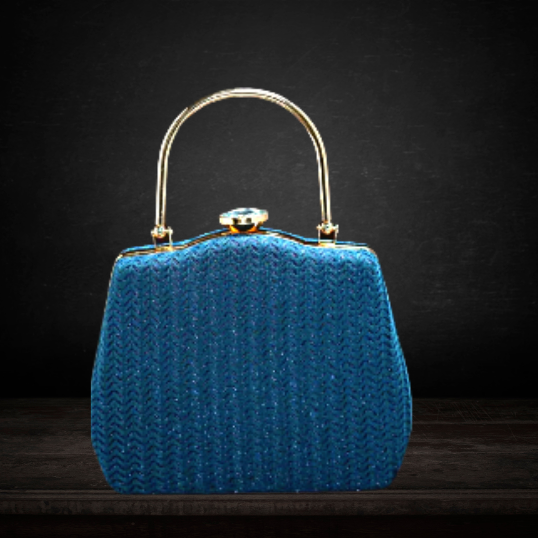 Shimmer Square Sling Clutch Bag with Clasp Lock