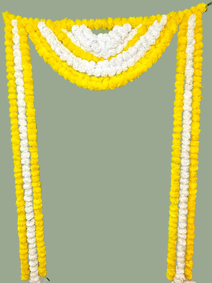 Yellow and white marigold backdrop