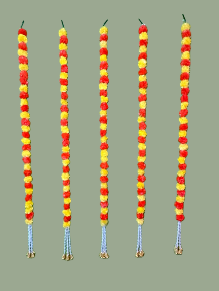 Set of 5 Marigold strings with metalic bells