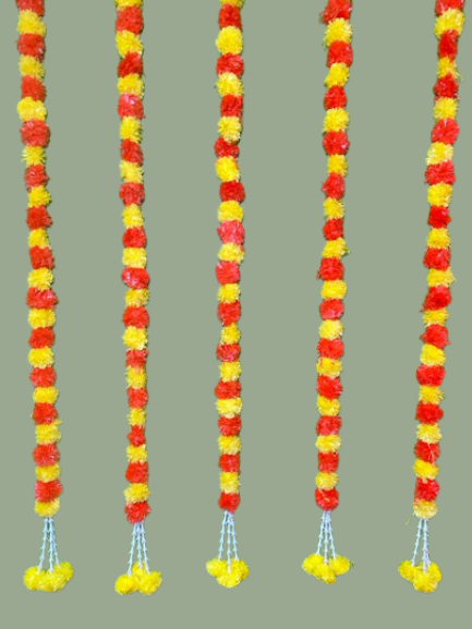 Set of 5 marigold strings with gulchadi