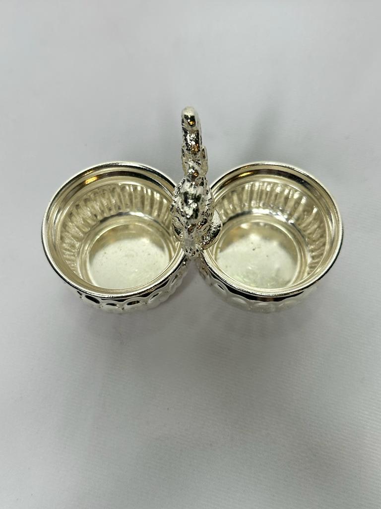 German Silver 2 cups kumkum holder