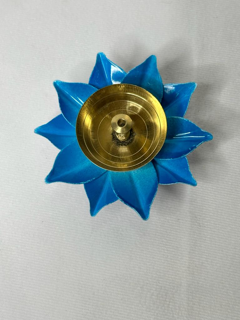 Multicolor brass diya