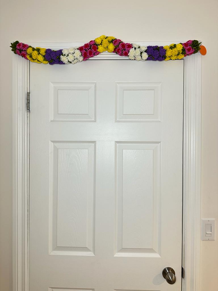 Multi-colored marigold garland or mala