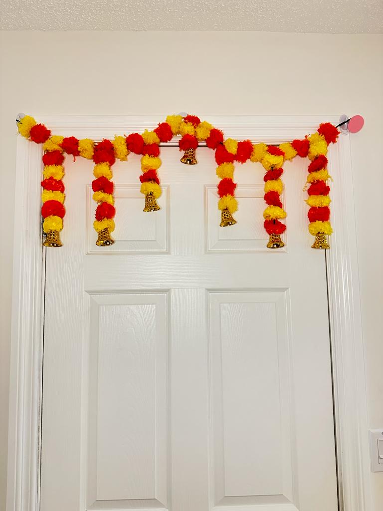 3 feet orange-yellow marigold thoran
