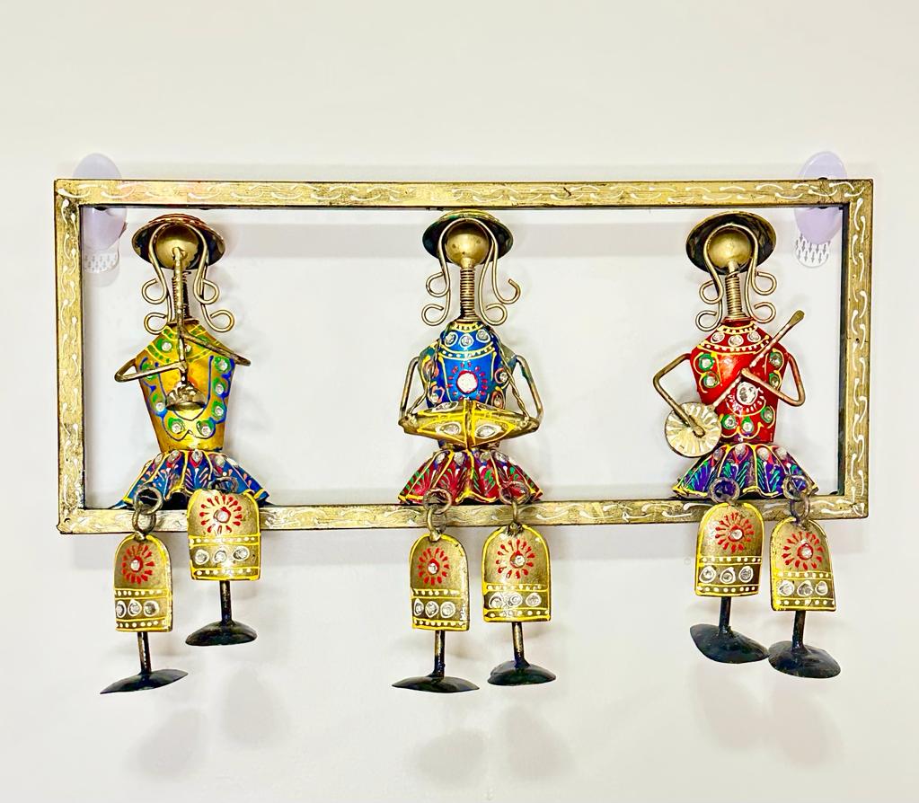 Metal Tribal Multi Colour Musicians Wall Hanging Frame