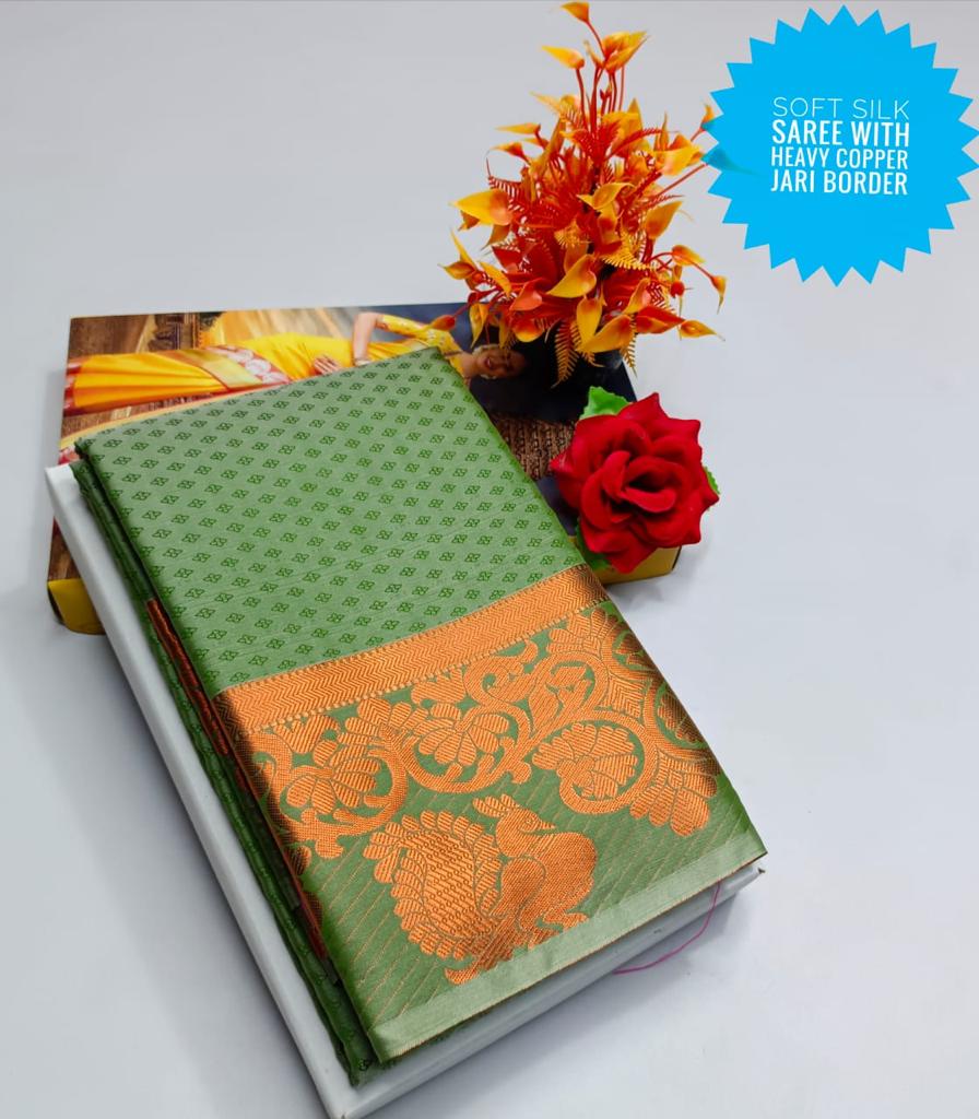 Soft silk with heavy border saree