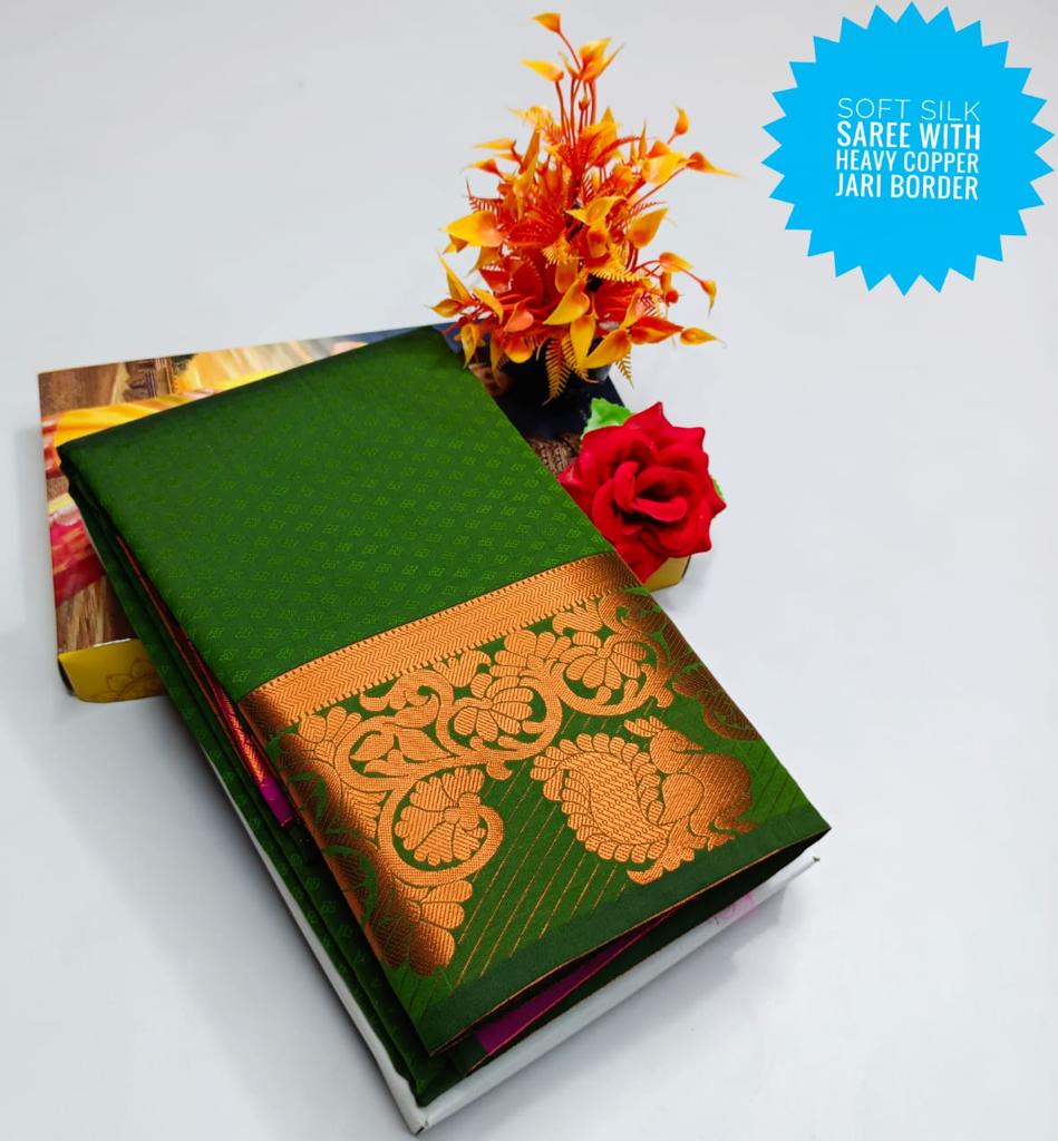 Soft silk with heavy border saree