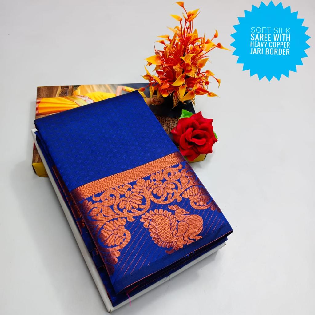 Soft silk with heavy border saree