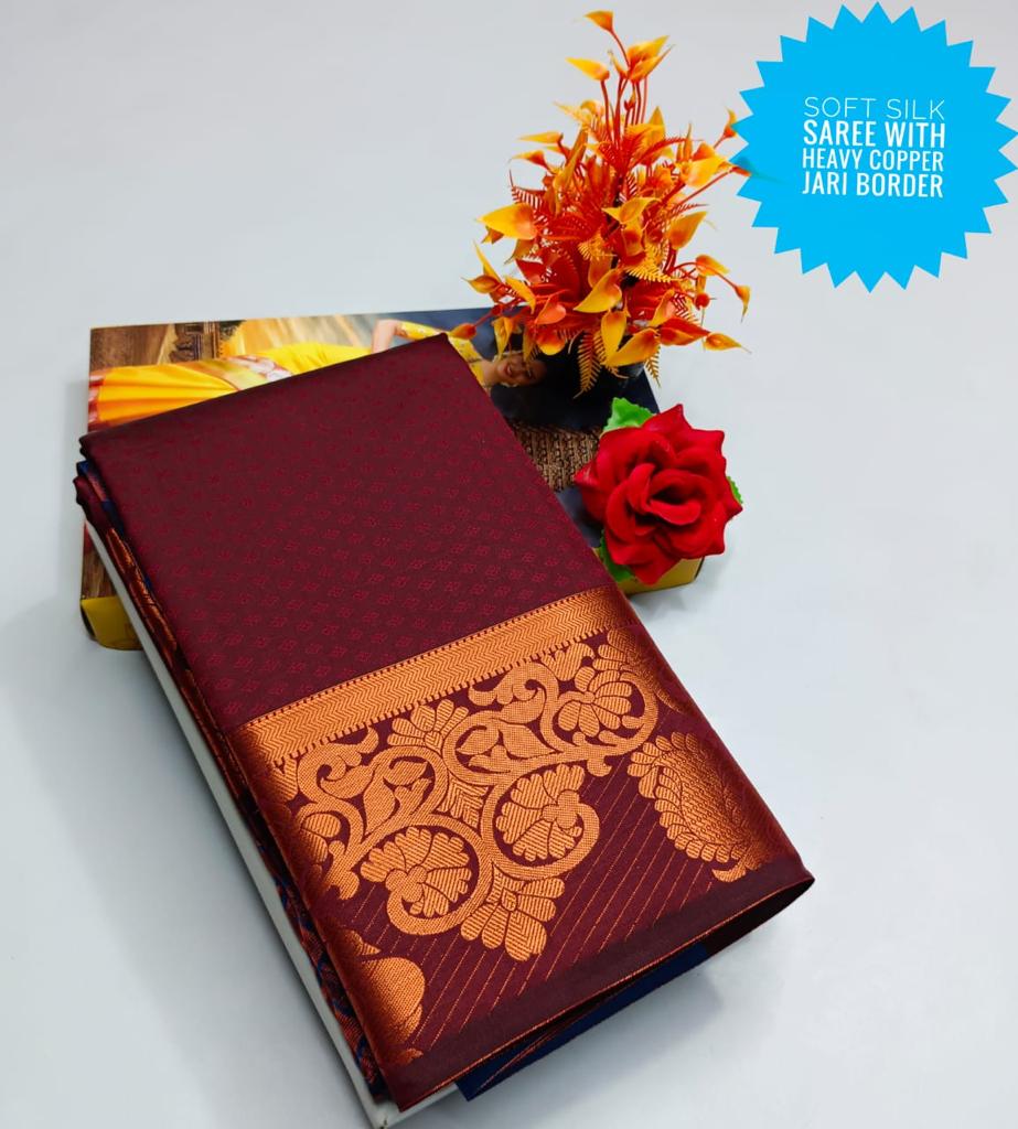 Soft silk with heavy border saree