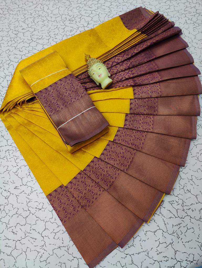 Kubera Elite bridal fancy silk sarees with contrast border