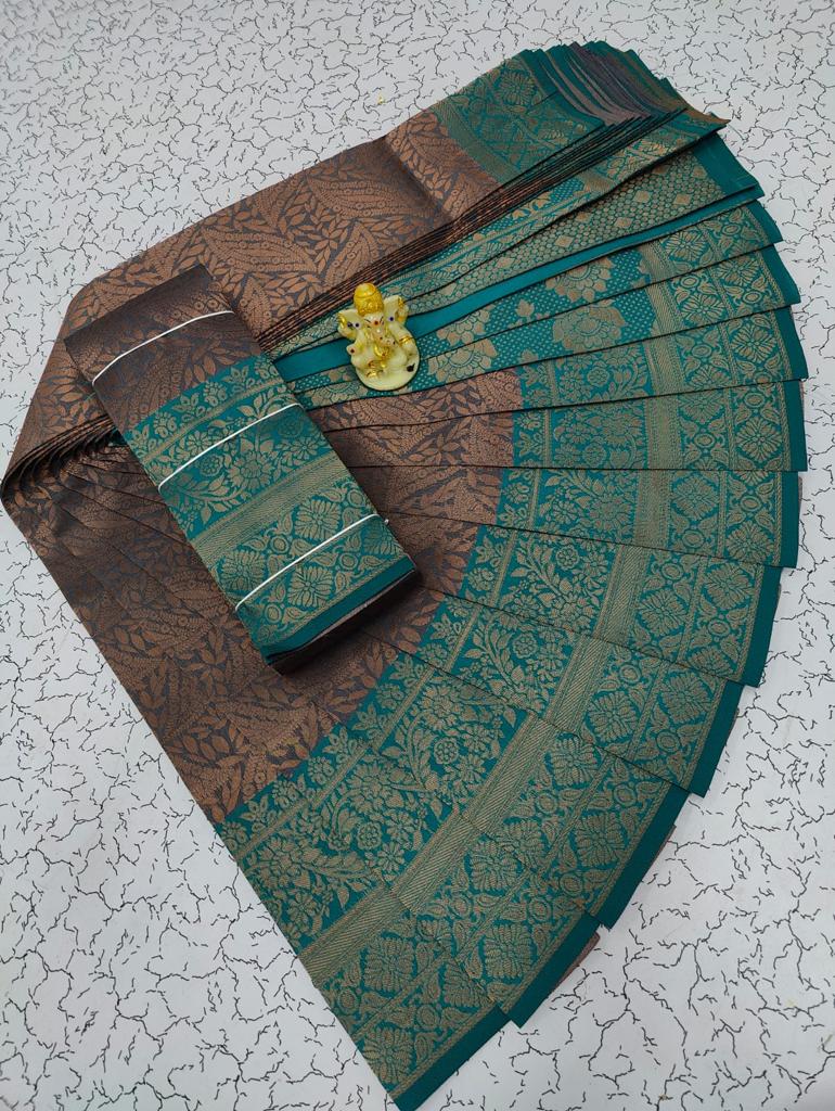Kubera Elite bridal fancy silk sarees with contrast border