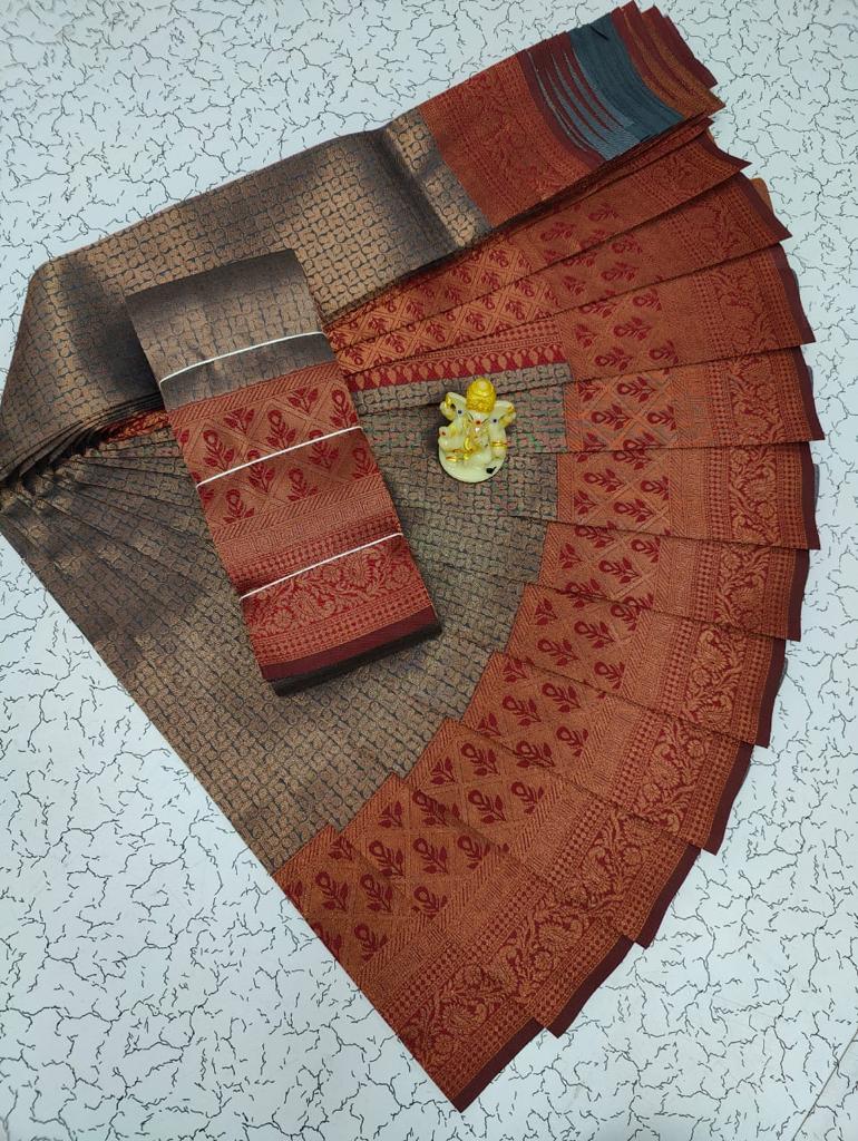 Kubera Elite bridal fancy silk sarees with contrast border