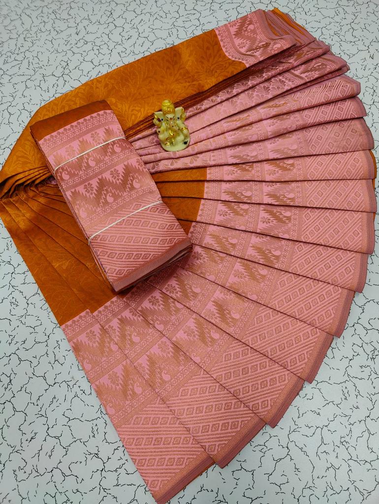Kubera Elite bridal fancy silk sarees with contrast border
