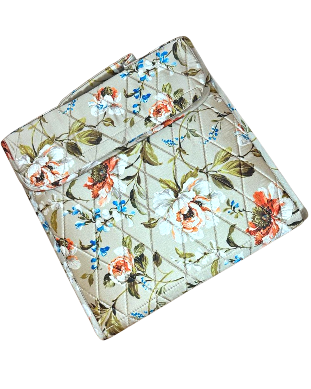 Floral Design Jewel Pouch with Handle