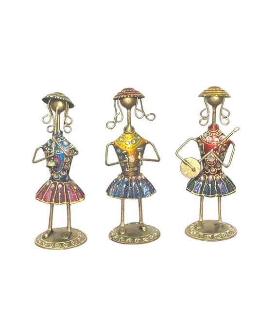 Decorative hand painted musician set of 3