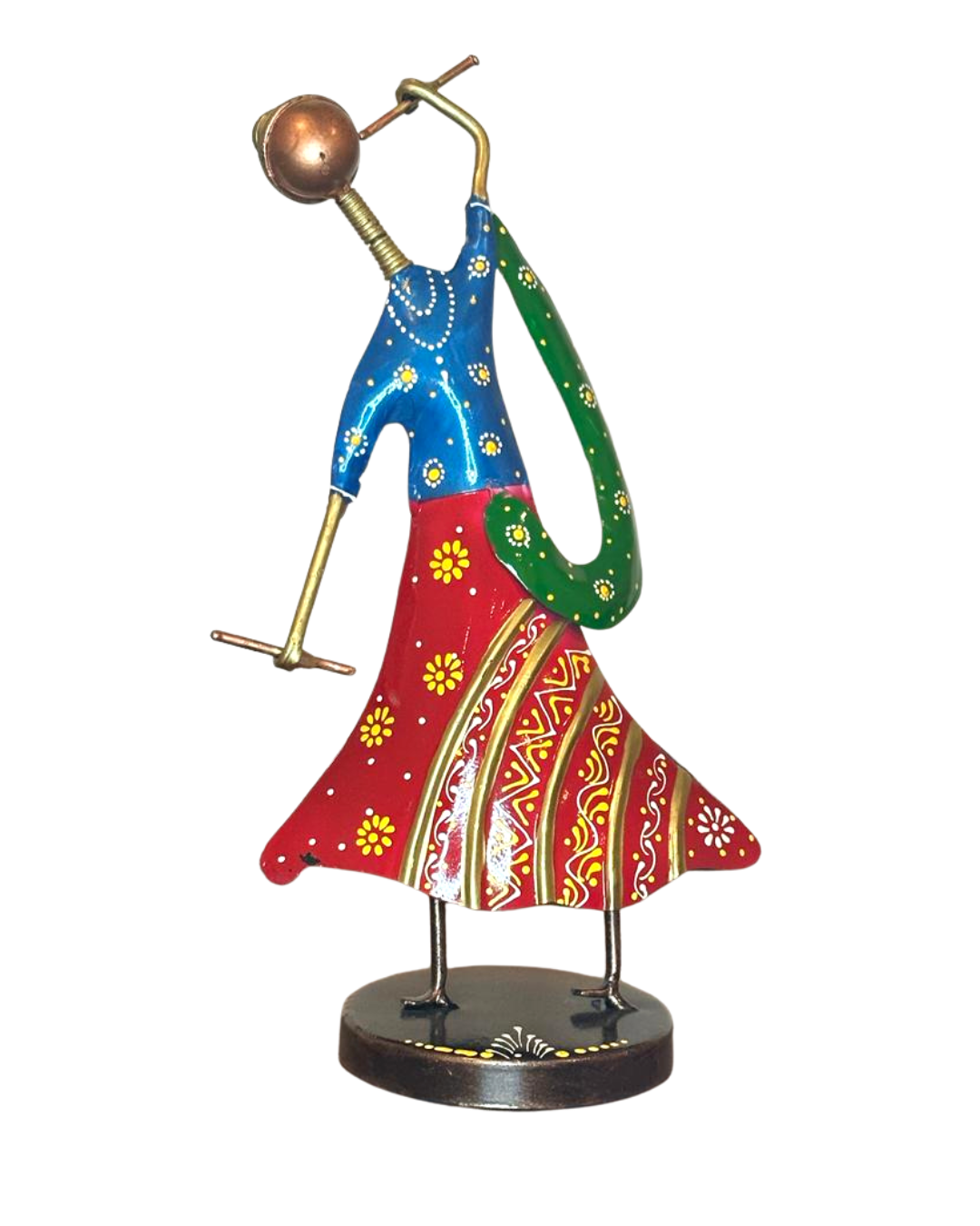 Metal Hand Painted Dandiya Dolls - Set of 2