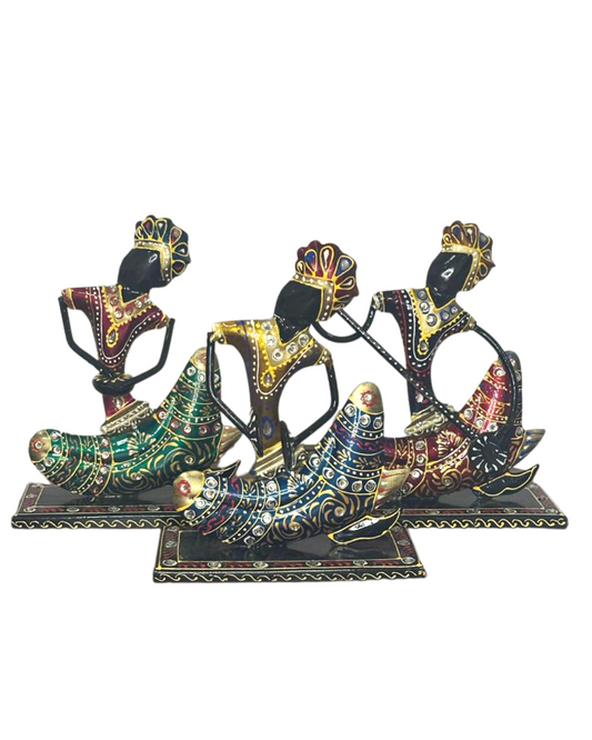 Metal Handpainted Musician Showpiece (set of 3)