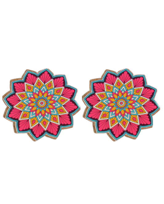 MDF diya coaster set of 2