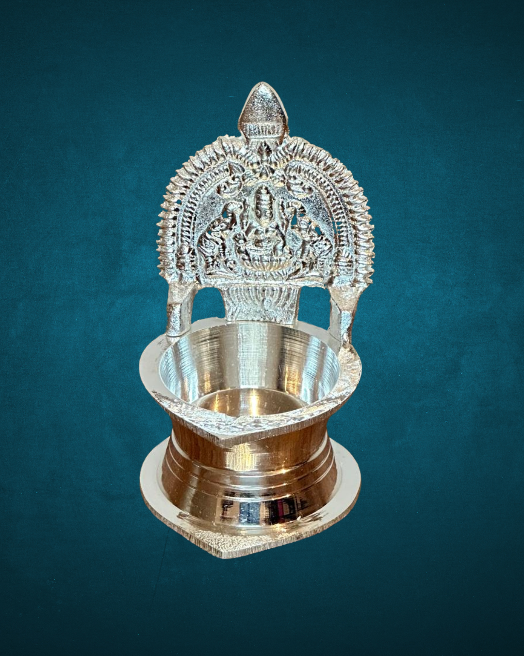 German Silver Kamakshi Deepam (4.2 inches)