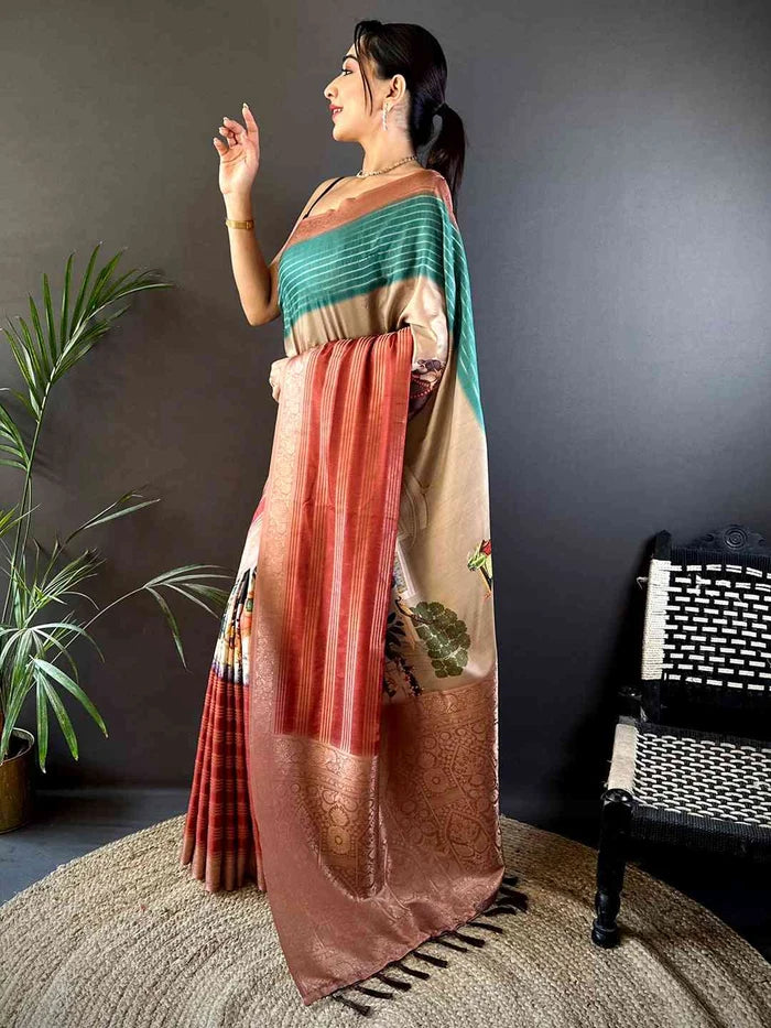 Crepe Silk Digital Ombre Saree